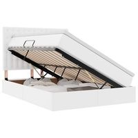 cama con almacenamiento y led puro 140 x 200 cm cuero sintetico vidaxl