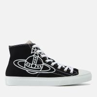 vivienne westwood mens plimsoll canvas hi-top trainers - black - uk 8