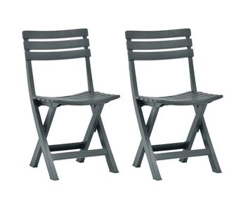 Vidaxl silla de jardín plegable 2 unidades plástico verde