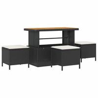 conjunto de comedor de jardin  mueble de jardin negro ratan sintetico