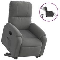sillon electrico reclinable elevable tela microfibra gris