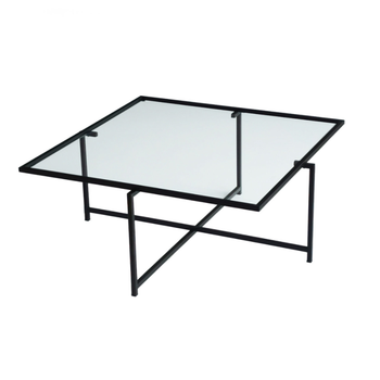 Mesa De Centro De Diseño Negra De Cristal Limp