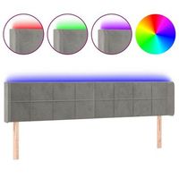 cabecero accesorio para dormir dormitorio mueble led 163 x 16 x 7888 cm tela terciopelo gris claro tdl0201347