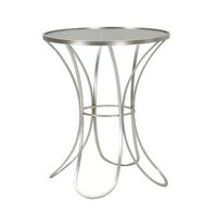 mesa auxiliar de metal plateado cm o 56x68