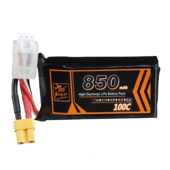 Batería de Lipo ZOP Power 7.4V 850mAh 100C 2S con enchufe XT30 para dron de carreras RC