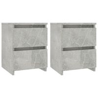 mesitas de noche 2 uds aglomerado gris hormigon 30x30x40 cm vidaxl