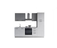 cocina con electrodomesticos gilda 20 255cm izquierda gris claro y madera gris