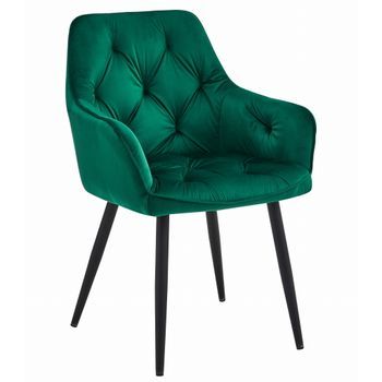Silla De Comedor Terciopelo Valora Lukk Asiento De Terciopelo Verde Oscuro