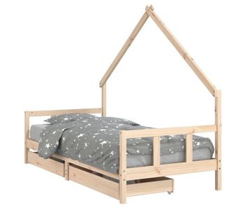 Vidaxl estructura de cama para niños con cajones madera pino 90x200 cm