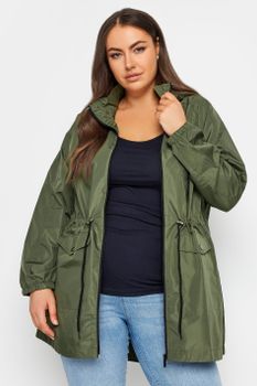 Yours Parka Ligera Caqui Impermeable, Mujer Curvy Y Tallas Grandes, Yours