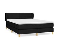 cama box spring con colchon tela negro 140x190 cm rayas horizontales