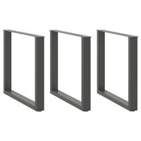 patas para mesa de comedor en forma de u 3 unidades antracita 80 x 72-73 cm acero vidaxl