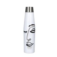 botella termo 540ml acero inoxidable blanco y negro