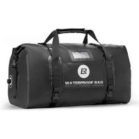 practica bolsa impermeable para moto montada en el asiento baul 55l color negro