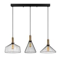 lampara de techo dear-11220 negro oro cobrizo metal 104x34x50-140 cm