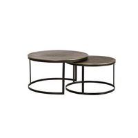 mesa de cafe tapa de bronce y patas de metal dorado