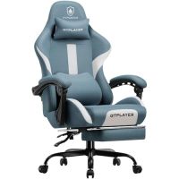 silla gaming ergonomica gtplayer reclinable 135 reposapies azul
