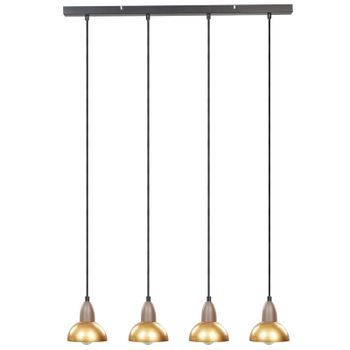 Lámpara Colgante Moderna 4 Luces Pantalla Metálica Salón Dormitorio Iluminación Ambiental Latón Castaly