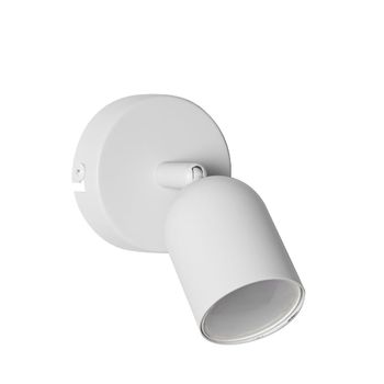 Aplique pared con foco orientable GU10 metal blanco Ø5 cm