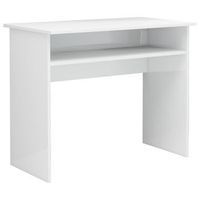 escritorio de madera contrachapada blanco brillo 90x50x74 cm vidaxl