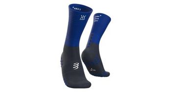 Calcetines de compresion compressport mid compression azules