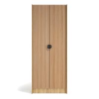 zapatero melamina roble dorado puertas impresion vallado 190x70x24 cm