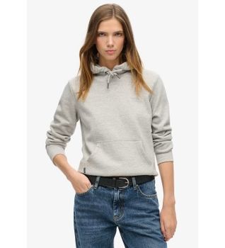 Superdry para mujer. W2012180A Sudadera con capucha y logotipo Essential gris (XL), Casual, Algodón, Sostenible