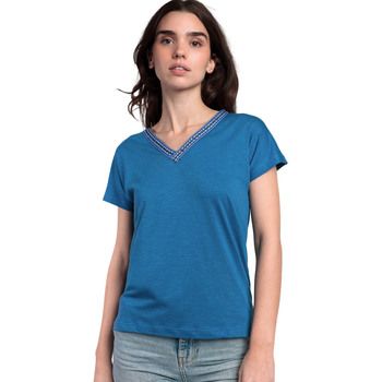 Admas Blusa Camiseta de manga corta con cuello en V Mexico para mujer