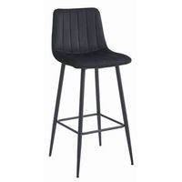 taburete de bar terciopelo valora pozza asiento de terciopelo negro