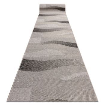 Alfombra De Pasillo Sizal Floorlux Modelo 20212 Plateado/negro 70 Cm 70x900 Cm