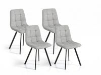 set de 4 sillas de comedor tapizadas en tela gris 465489 cm