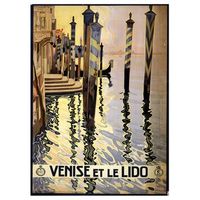 legendarte - cartel turistico vintage venise et le lido - cuadro lienzo impresion digital cm 50x70