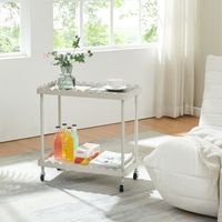 carro de servicio bolmanralu 2 niveles acero 61x31x60cm - gris encasa