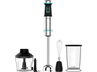 batidora de mano - cecotec power titanblack 1200 xl creamcrush ultra w pie xl 4 cuchillas titanio negro turbo 3 accesorios negro
