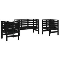 conjunto de muebles de jardin 3 uds  mesa y sillas madera maciza de pino negro