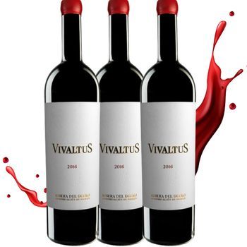 Vivaltus - Vino Tinto Ribera Del Duero - Tempranillo‑cabernet‑merlot - Pack 3 Botellas 75 Cl - 14% Vol.