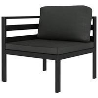 sofa modular de esquina 1 ud con cojines aluminio antracita vidaxl