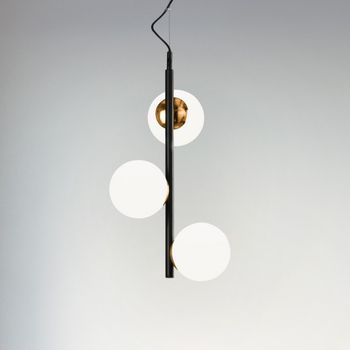 Lámpara colgante merasi negro-cobre (3 luces)