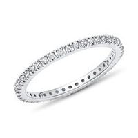 anillo memoire de oro blanco de 18 quilates con diamantes 036 quilates
