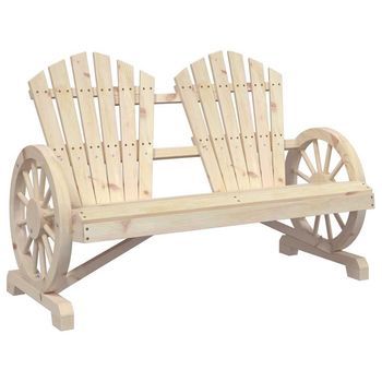 Sillón De Jardín | Silla De Jardín | Silla De Exterior Adirondack Doble Madera Maciza De Abeto
