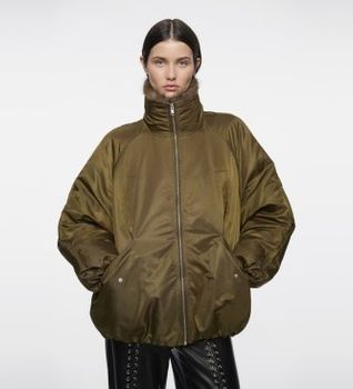 Stand Studio para mujer. 66758-8032 Chaqueta Thilda verde (36), Casual, Nylon