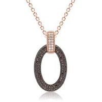 cadena de plata chapada en oro rosa con colgante