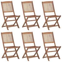 sillas de jardin plegables 6 uds  silla de exterior  sillon y cojines madera maciza acacia