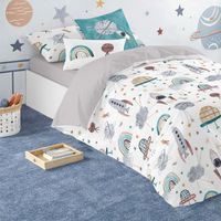 naturals  - funda nordica infantil estampada 100 algodon extrasuave - juego de 2 piezas funda de edredon y 1 funda de almohada - cama 90105 cm - fabricada en espana