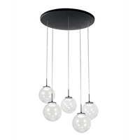 ariel - lampara colgante circular fabas luce de 5 luces - led regulable de 35 w - floron redondo transparente de 50 cm de diametro