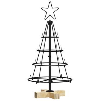 Árbol Cono De Navidad Con Soporte Negro 60 Cm Acero Vidaxl