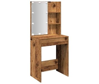 Tocador - tocador de maquillaje - mesa de tocador con luces led madera envejecida 60x40x140 cm
