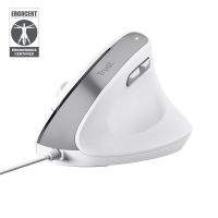 raton trust bayo ii con cable 2400 dpi vertical ergonomico clics silenciosos 6 botones blanco