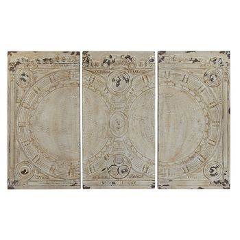 Decoracion Pared Set 3 Resina 178x4x112 Beige