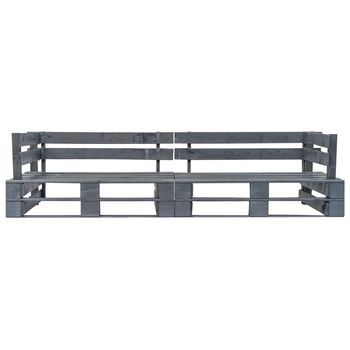 Sofá De Jardín De Palets 2 Plazas | Sofá De Exterior Madera Gris